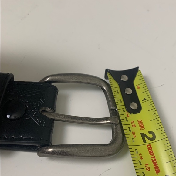 NWOT Black Lightly Tooled w Western Design Composite Leather Belt - Picture 8 of 9